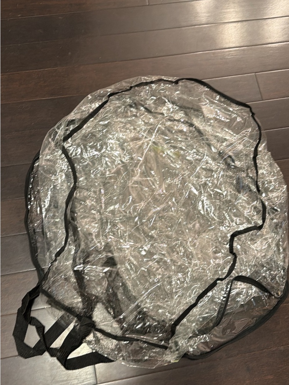 Clear Foldable Tote/Storage Bag with Black Trim for Wreaths